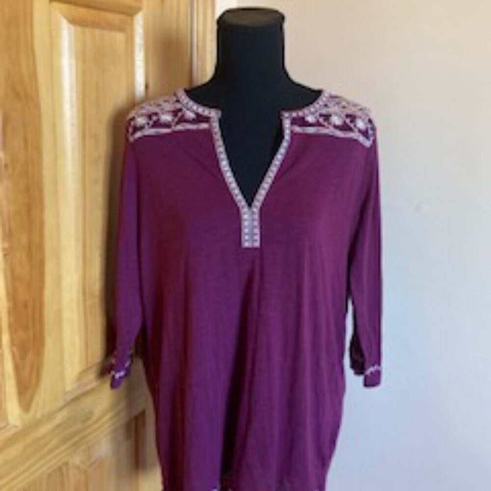 Urban Coco Purple Mid-sleeve Top